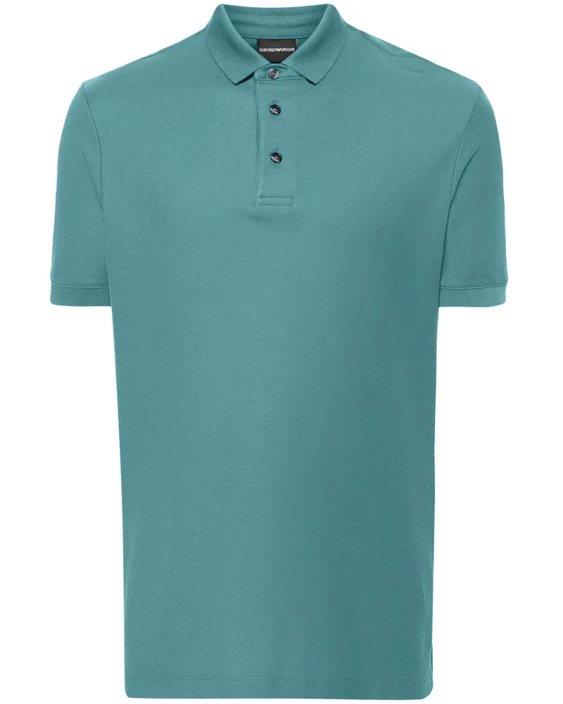 Emporio Armani Poloshirt aus Pikee - Blau Blau