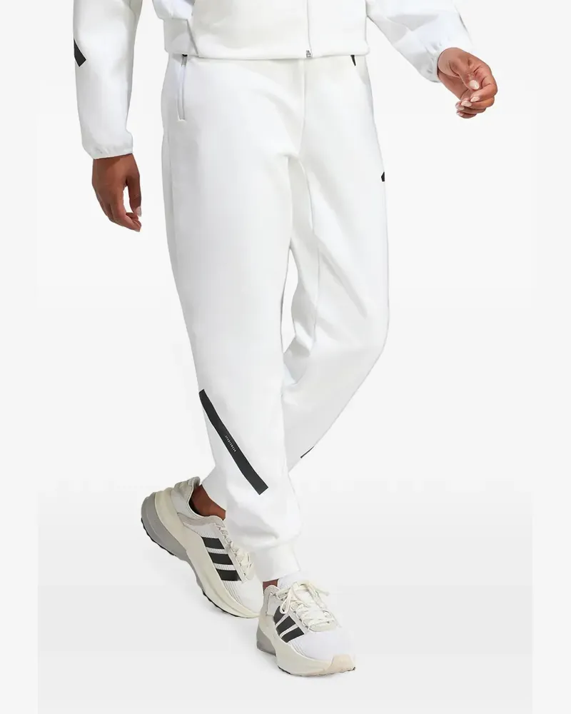 adidas logo-print track pants - Weiß Weiß