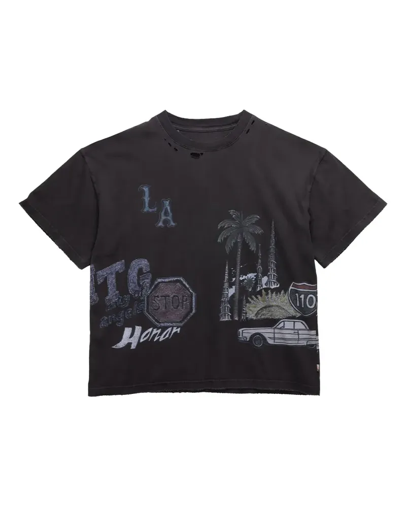 Honor The Gift All Over Los Angeles T-Shirt - Schwarz Schwarz