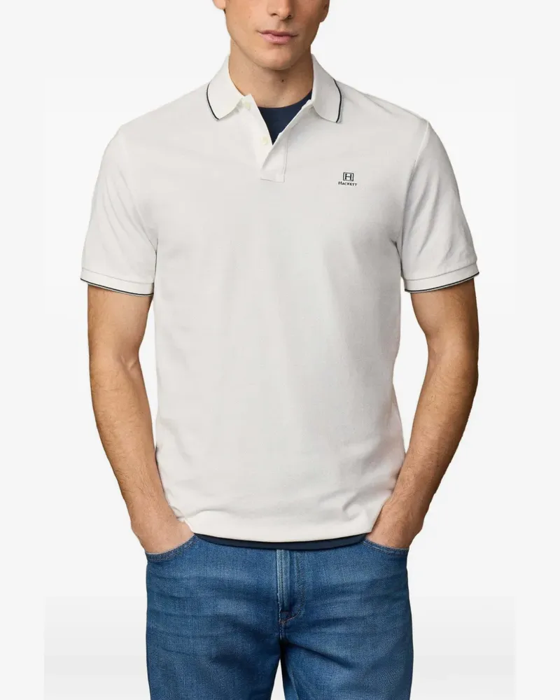 Hackett Heritage Poloshirt mit Spitze - Weiß Weiß