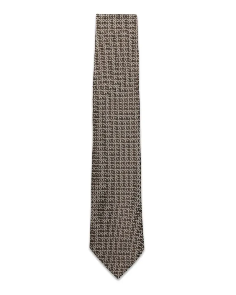 Canali Geometrisch gemusterte Krawatte - Braun Braun