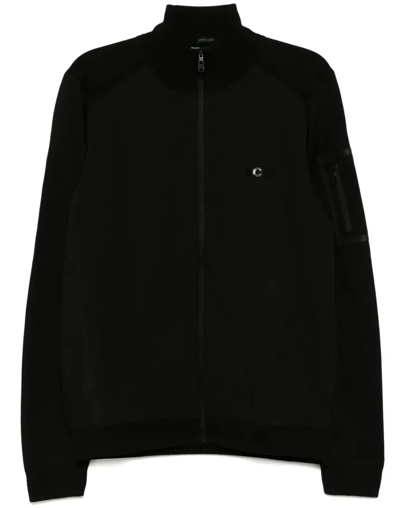 HUGO BOSS Jacke mit Logo-Print - Schwarz Schwarz