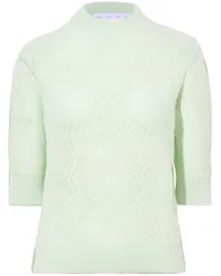 Proenza Schouler Nicola pointelle-knit cotton top Grün