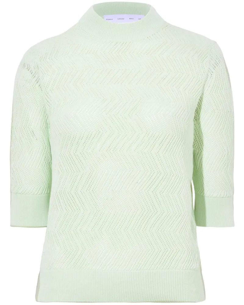 Proenza Schouler Nicola pointelle-knit cotton top - Grün Grün