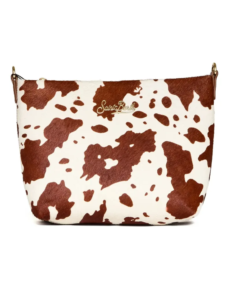 MC2 Saint Barth Aline cow-print clutch bag - Weiß Weiß