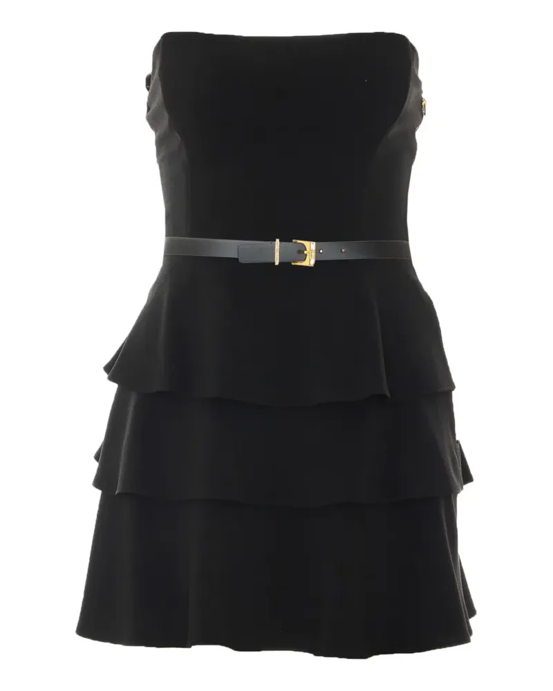 Elisabetta Franchi belted tiered dress - Schwarz Schwarz