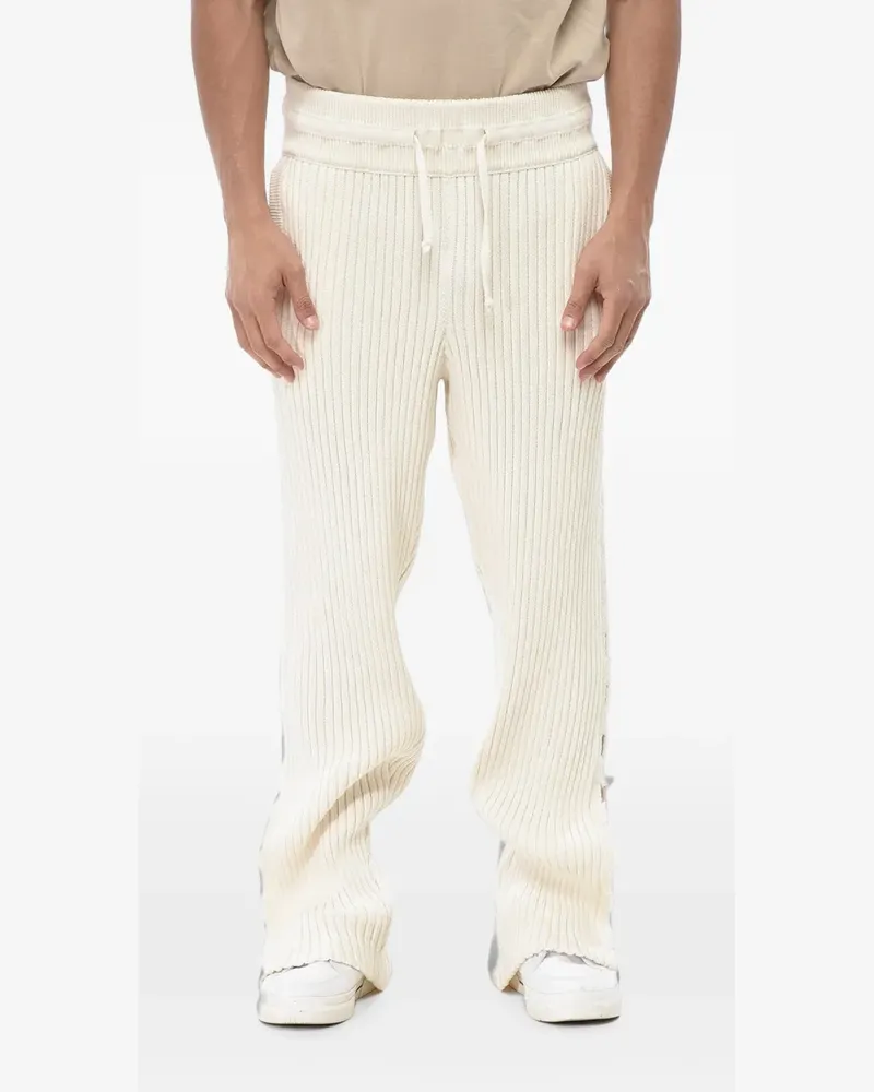 OFF-WHITE lace-up ribbed trousers - Nude Nude