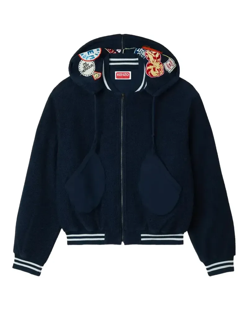 Kenzo Kenszo Badges embroidered-patch fleece jacket - Blau Blau