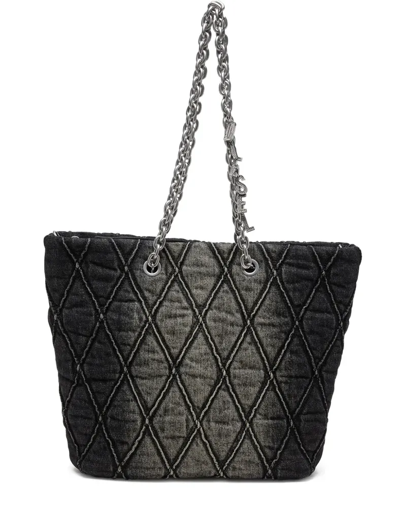 Diesel Gesteppter Charm-D Tote Bag - Schwarz Schwarz
