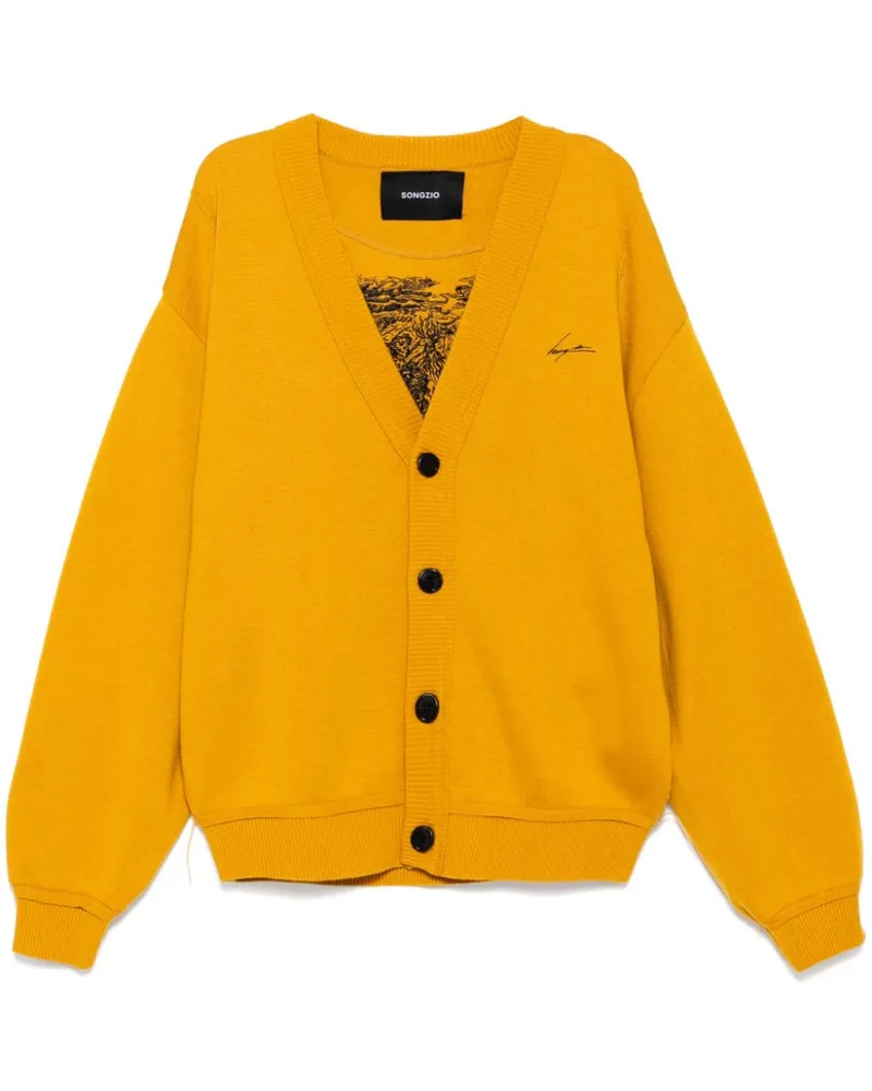 SONGZIO Bestickter Cardigan - Gelb Gelb
