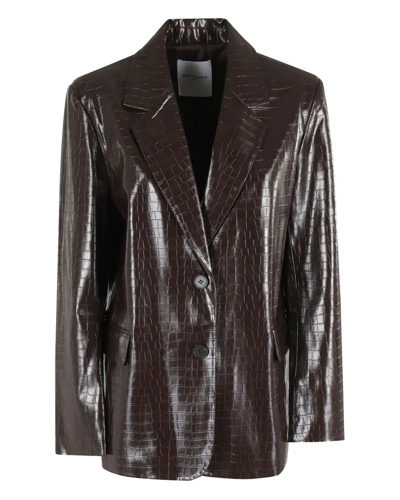 Isabelle Blanche crocodile-effect blazer - Braun Braun