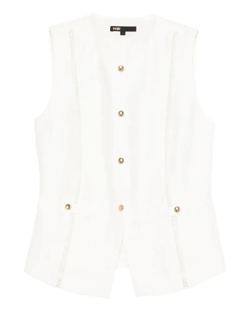 Maje Geknöpftes Tanktop aus Spitze - Weiß Weiß