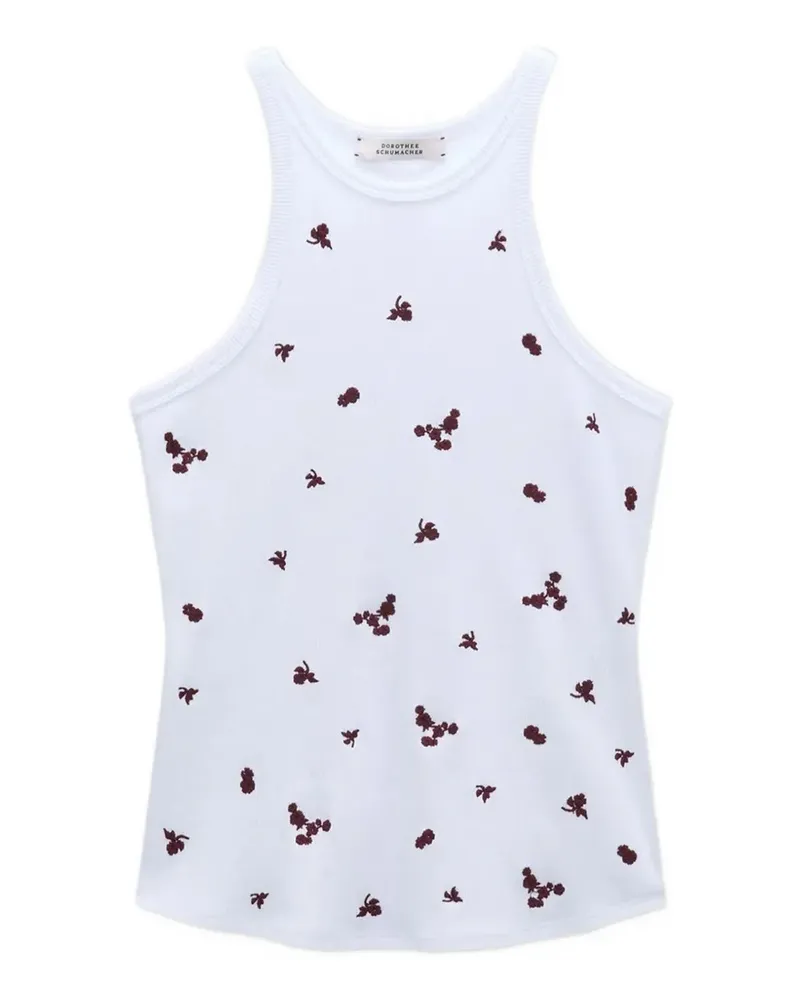 Dorothee Schumacher Geripptes Seduction Tanktop mit Stickerei - Weiß Weiß