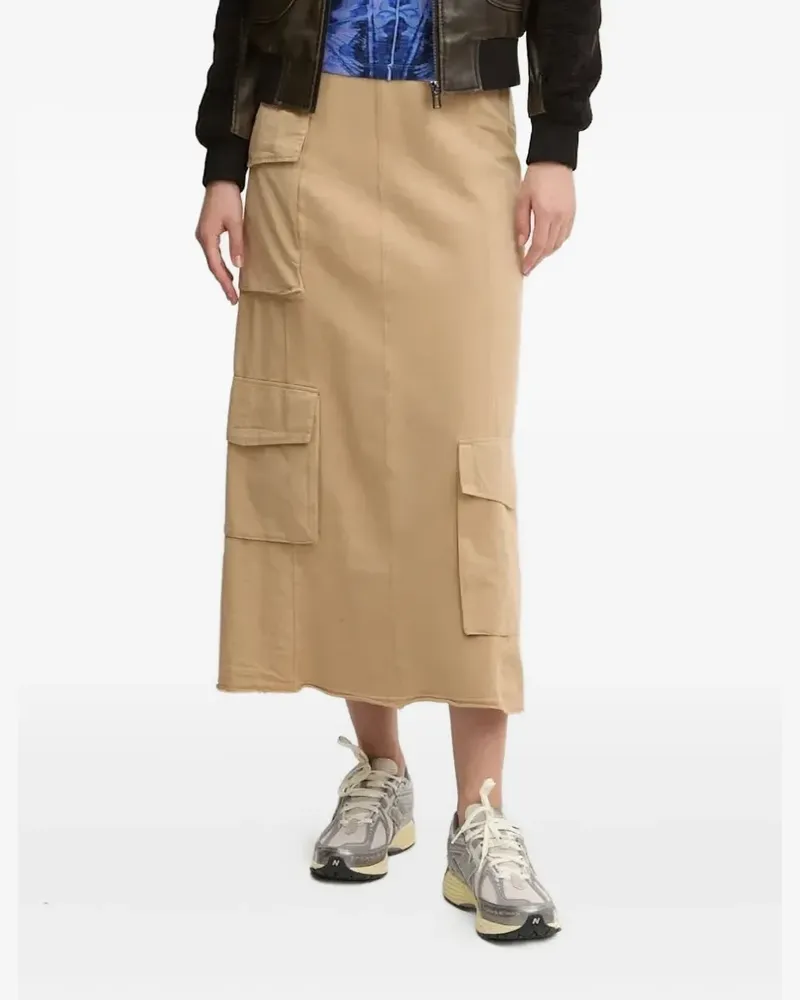 Desigual Midirock mit aufgesetzten Taschen - Nude Nude