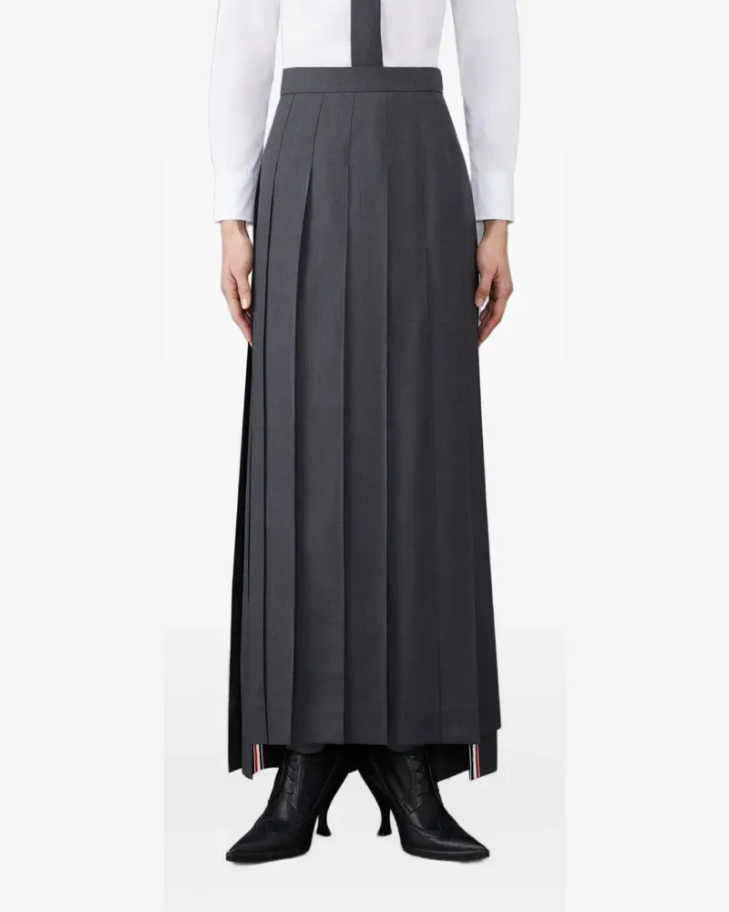 Thom Browne Maxirock mit Falten - Grau Grau