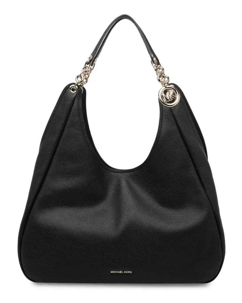 Michael Kors Große Ellie Schultertasche aus gekörntem Leder - Schwarz Schwarz
