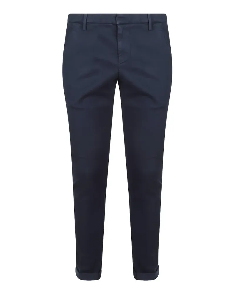 Dondup logo-plaque turn-up-hem trousers - Blau Blau