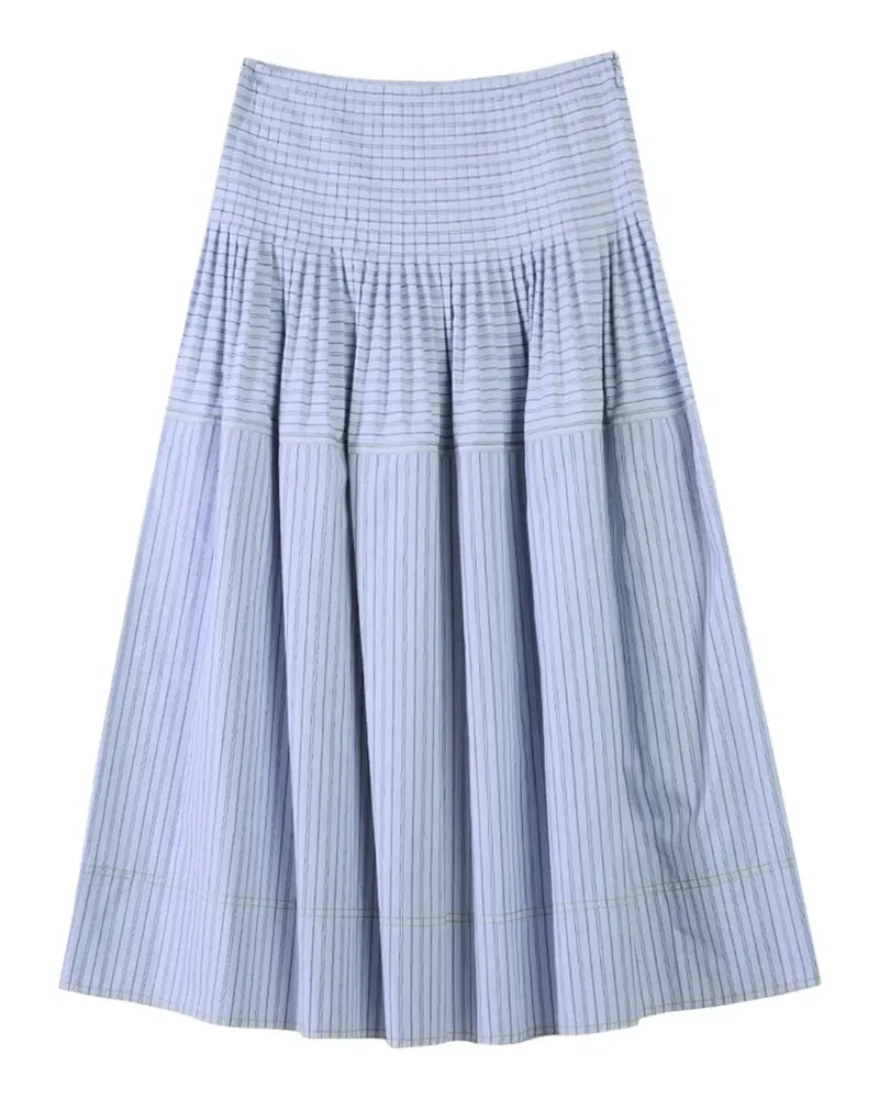 Paul Smith Gestreifter Maxirock mit Falten - Blau Blau