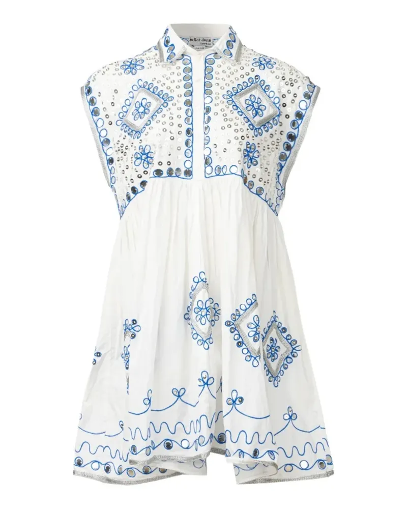 Juliet Dunn Minikleid mit Spiegelapplikation - Weiß Weiß