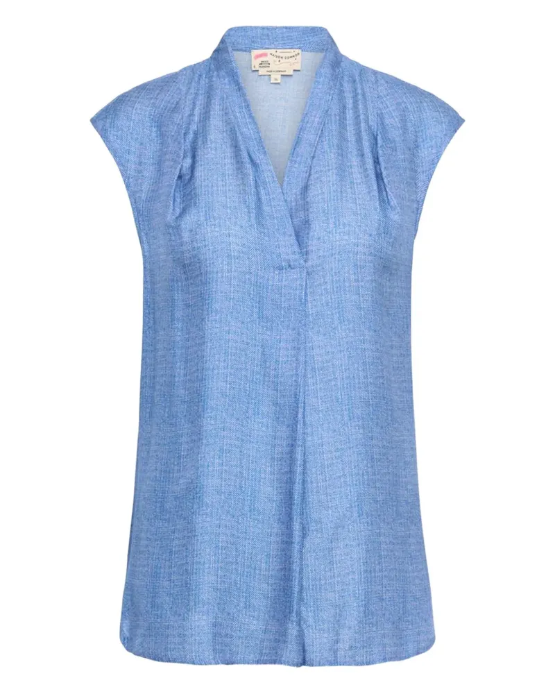 Maison Common Bluse mit V-Ausschnitt - Blau Blau