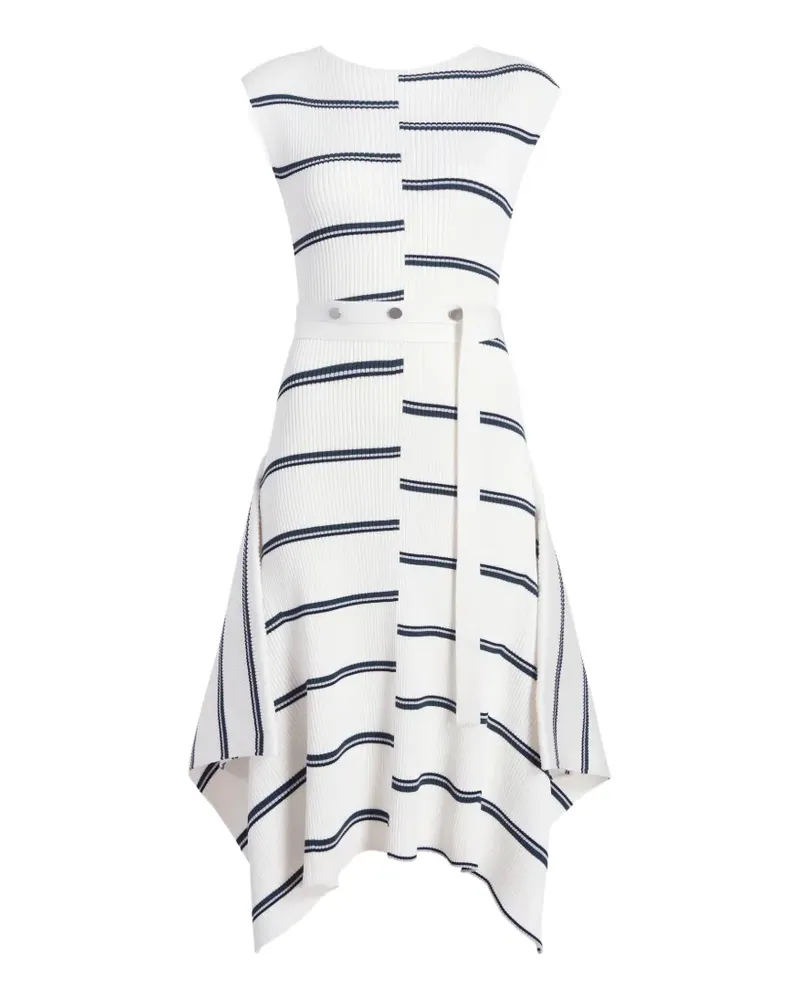 Proenza Schouler Geripptes Artemis Midikleid mit Streifen - Weiß Weiß