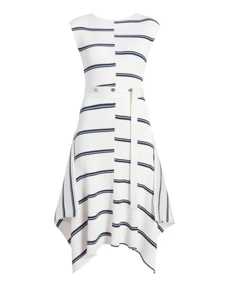 Proenza Schouler Artemis ribbed striped midi dress - Weiß Weiß