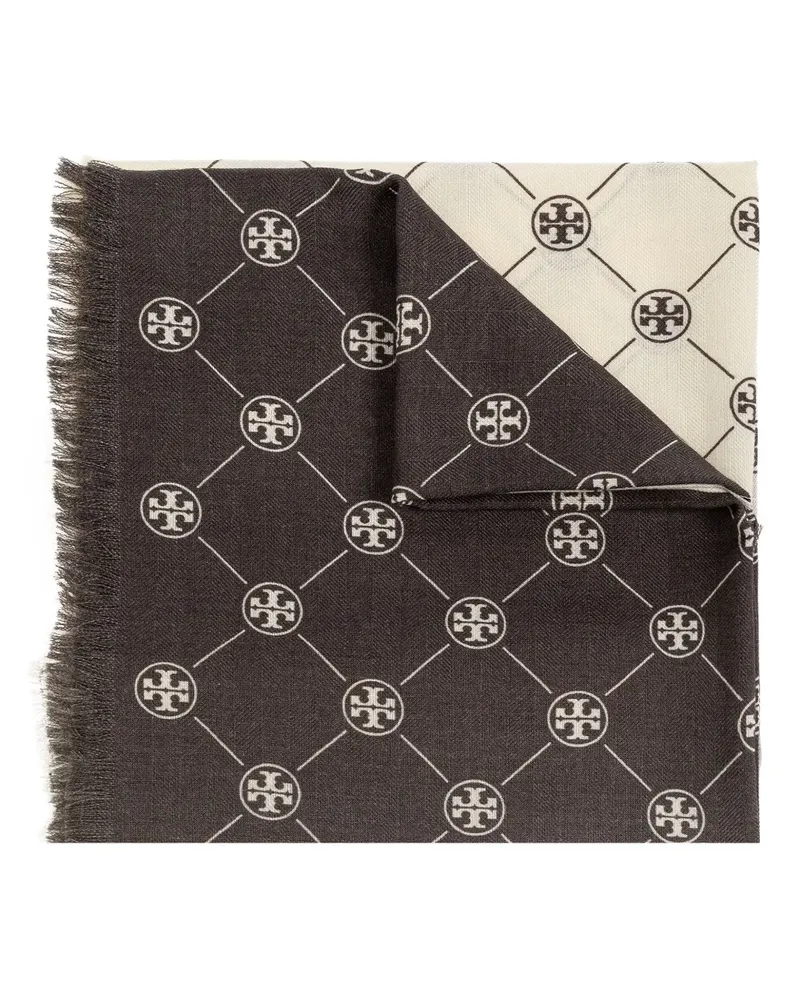 Tory Burch T Monogram Schal - Grau Grau