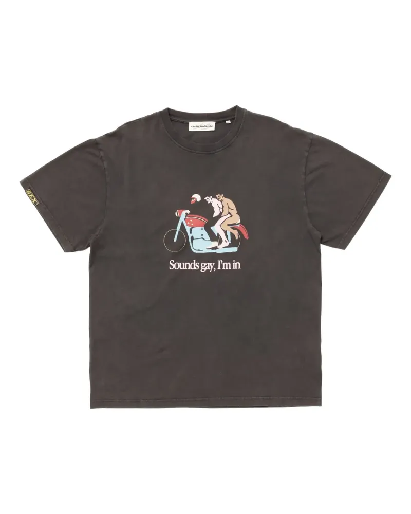 Carne Bollente sounds gay graphic t-shirt - Grau Grau