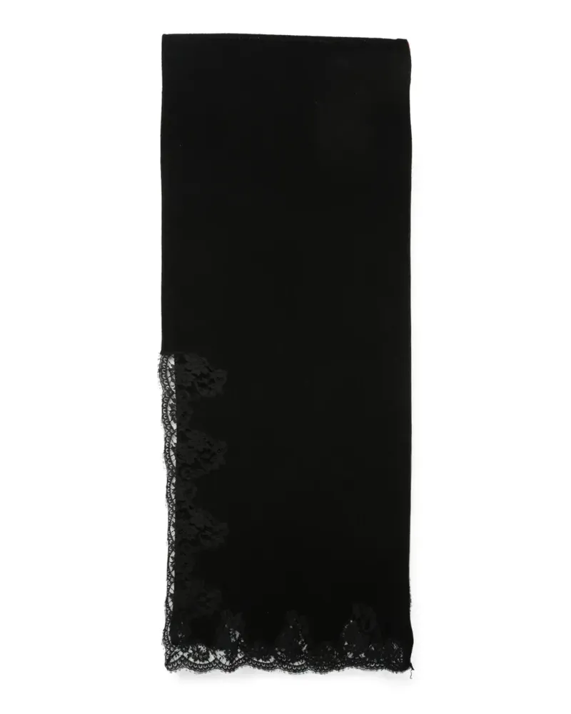 Ermanno Scervino Schal mit Spitzensaum - Schwarz Schwarz