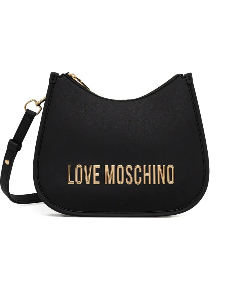 Moschino logo-plaque shoulder bag - Schwarz Schwarz