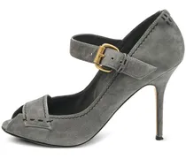 Pumps aus Wildleder mit Schnalle 110mm - Grau
