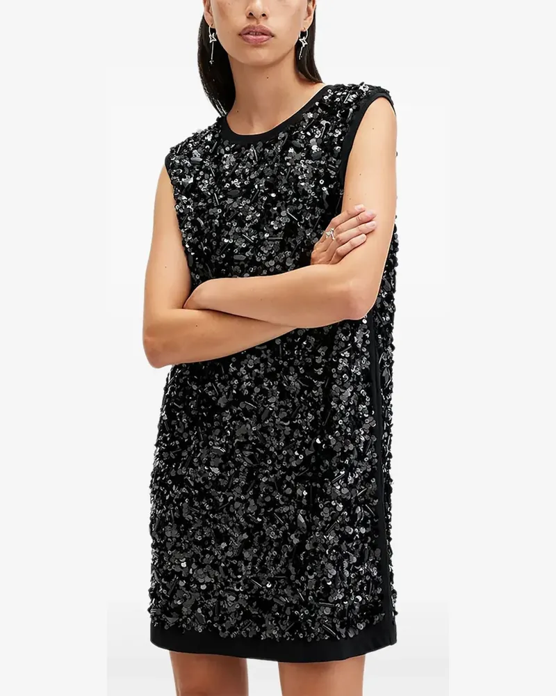 AllSaints Ärmelloses Kleid mit Pailletten - Schwarz Schwarz