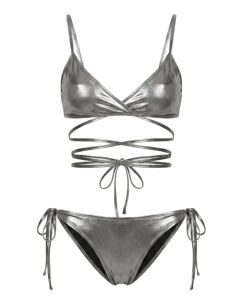ATTICO Bikini im Metallic-Look - Grau Grau