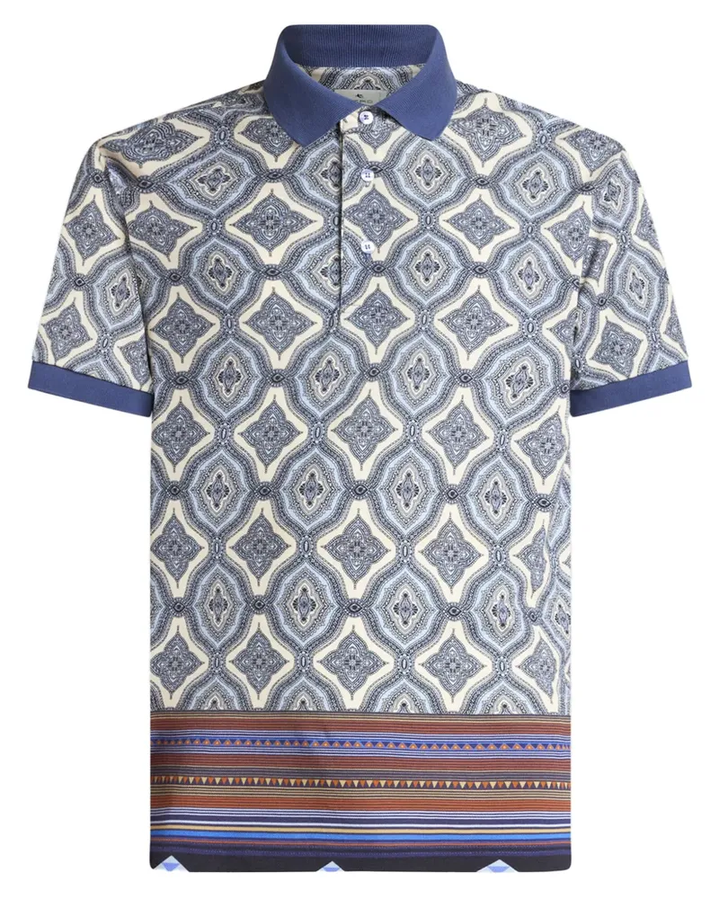 Etro Poloshirt mit geometrischem Print - Blau Blau