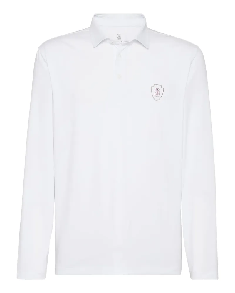 Brunello Cucinelli Langärmeliges Poloshirt - Weiß Weiß