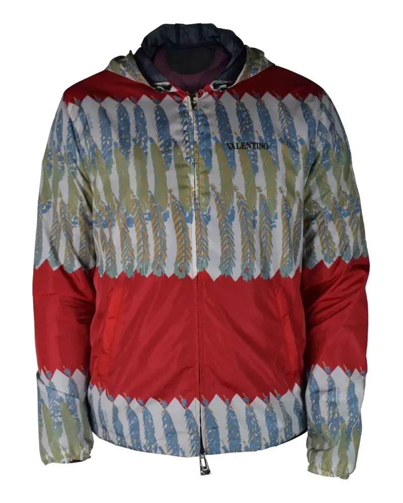 Valentino Garavani Kapuzenjacke mit Blatt-Print - Weiß Weiß