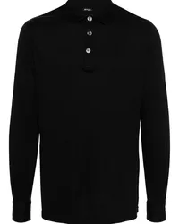 Kiton Langärmeliges Poloshirt aus Jersey Schwarz