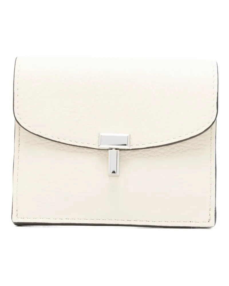 Totême T-lock leather cardholder - Nude Nude