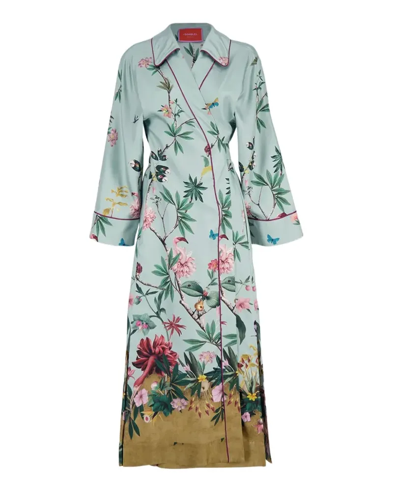 La DoubleJ Midnight Midikleid mit Blumen - Blau Blau