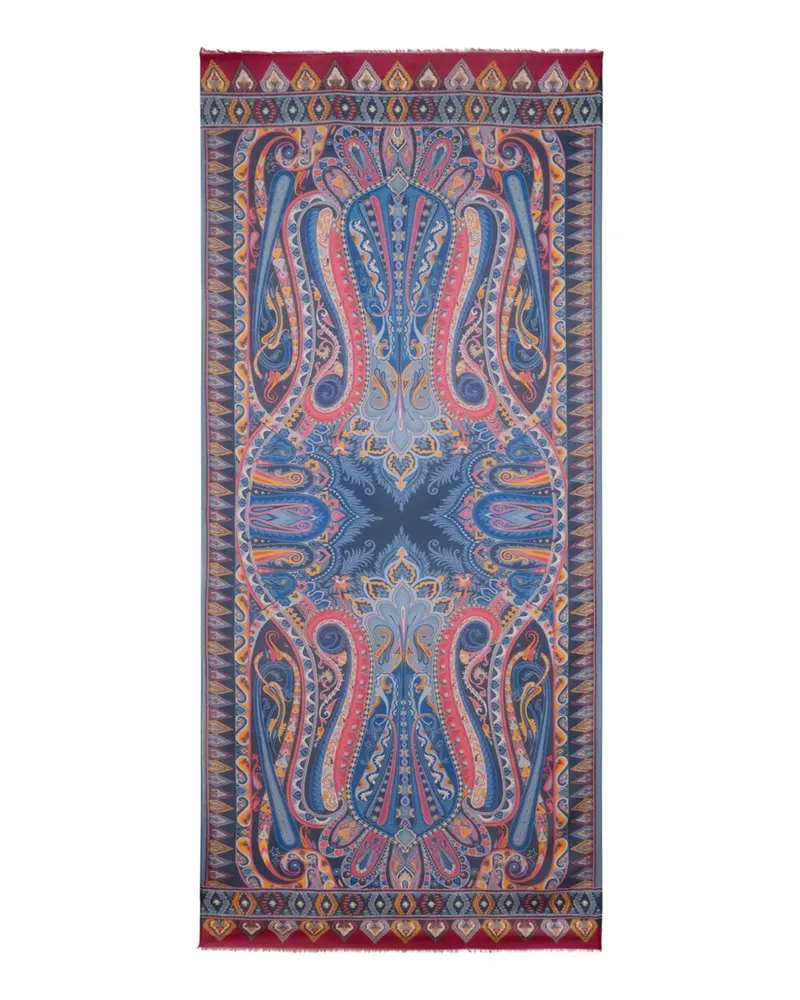 Etro floral paisley scarf - Blau Blau