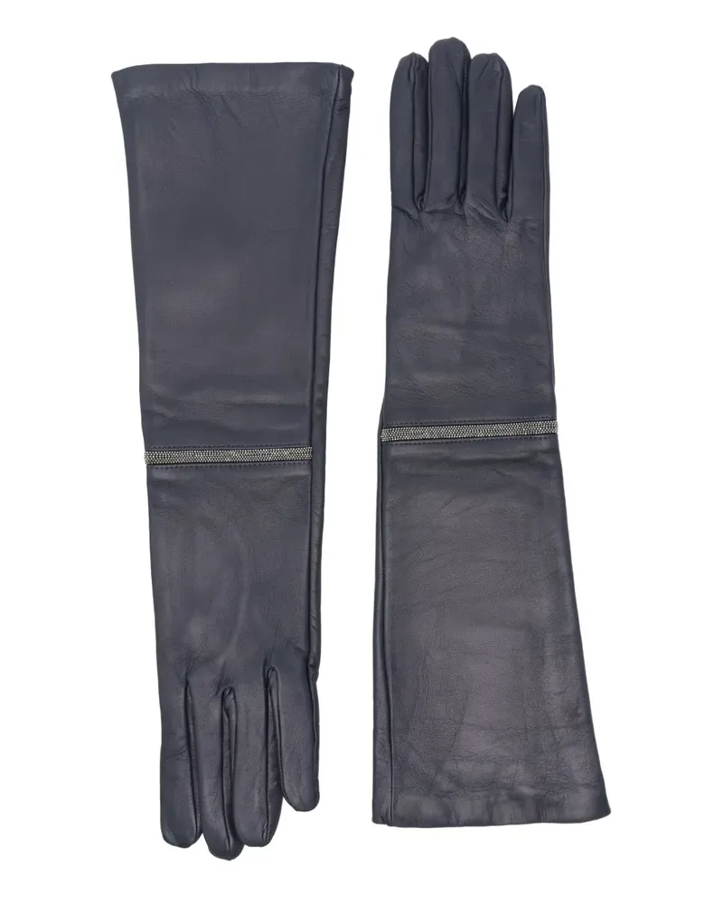 Peserico Handschuhe mit Perlen - Blau Blau