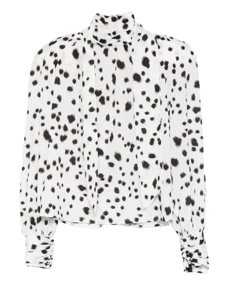 Rowen Rose Bluse mit Dalmatiner-Muster - Weiß Weiß