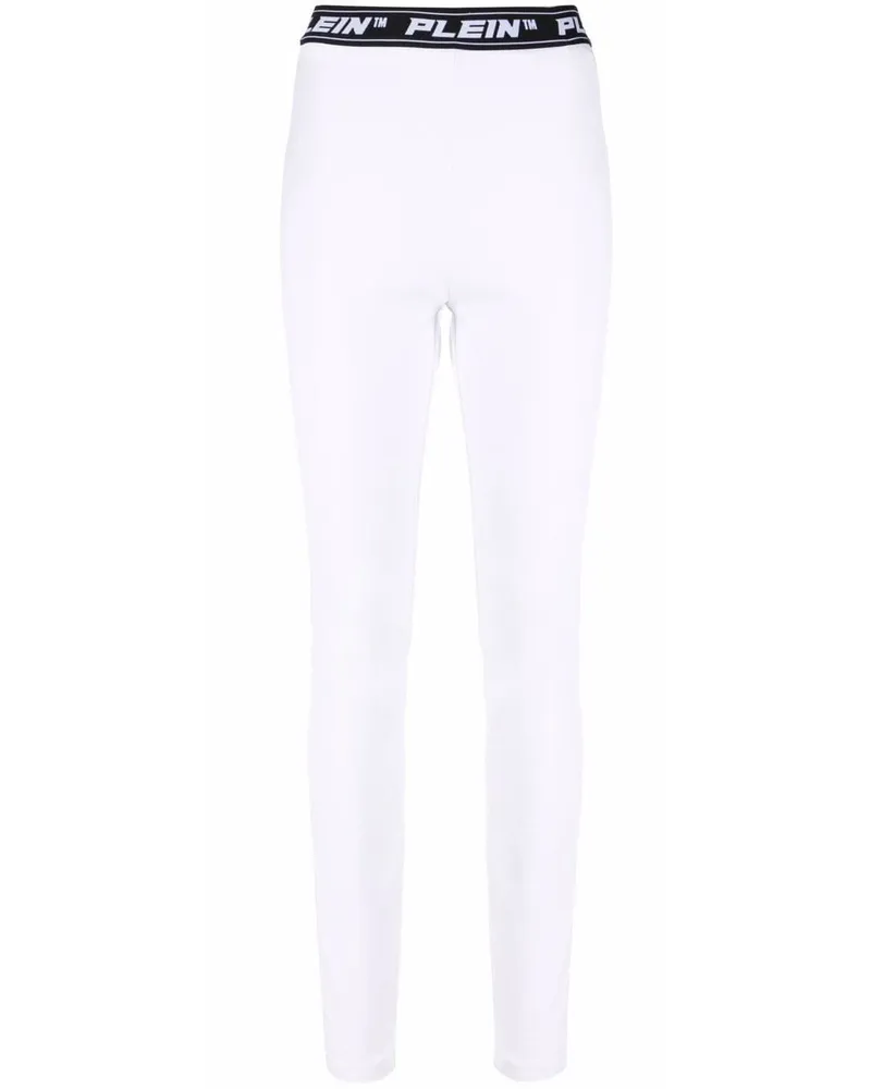 Philipp Plein Leggings mit Logo-Bund - Weiß Weiß