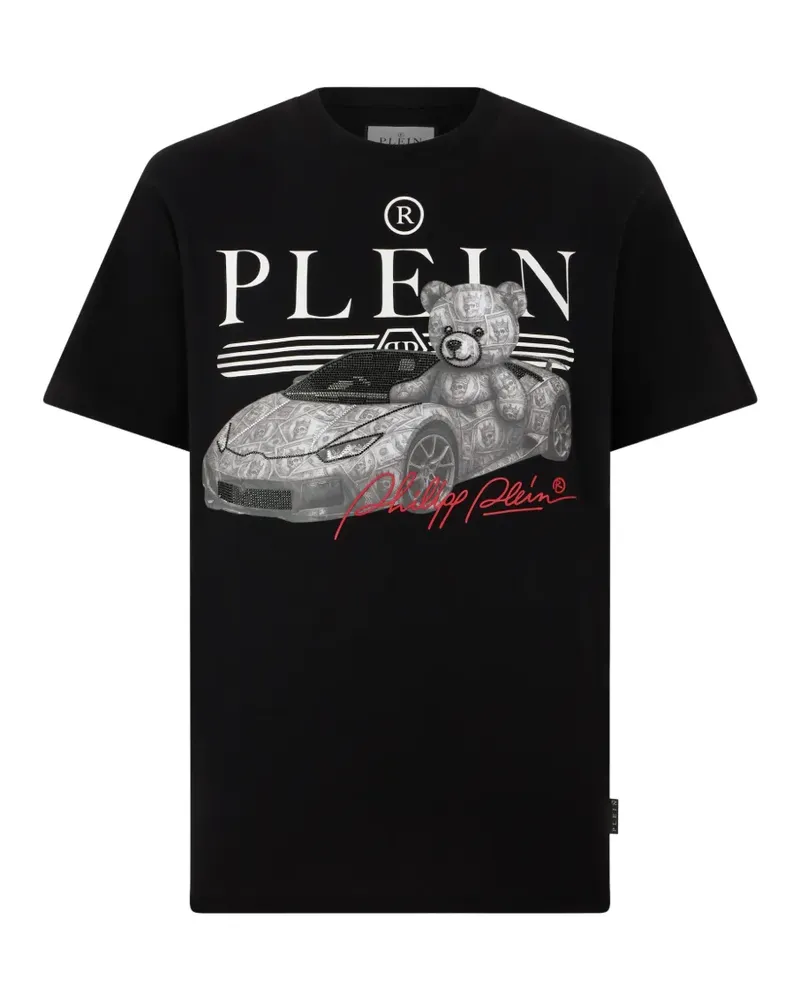 Philipp Plein T-Shirt mit Teddy-Print - Schwarz Schwarz
