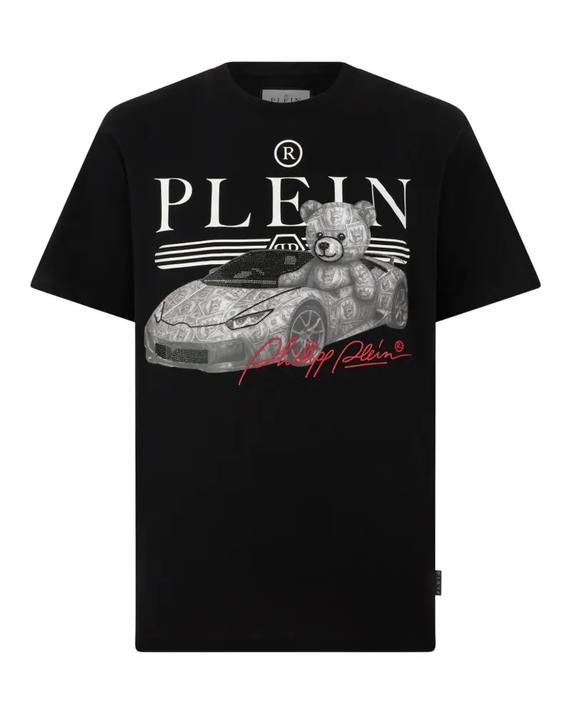 Philipp Plein T-Shirt mit Teddy-Print - Schwarz Schwarz