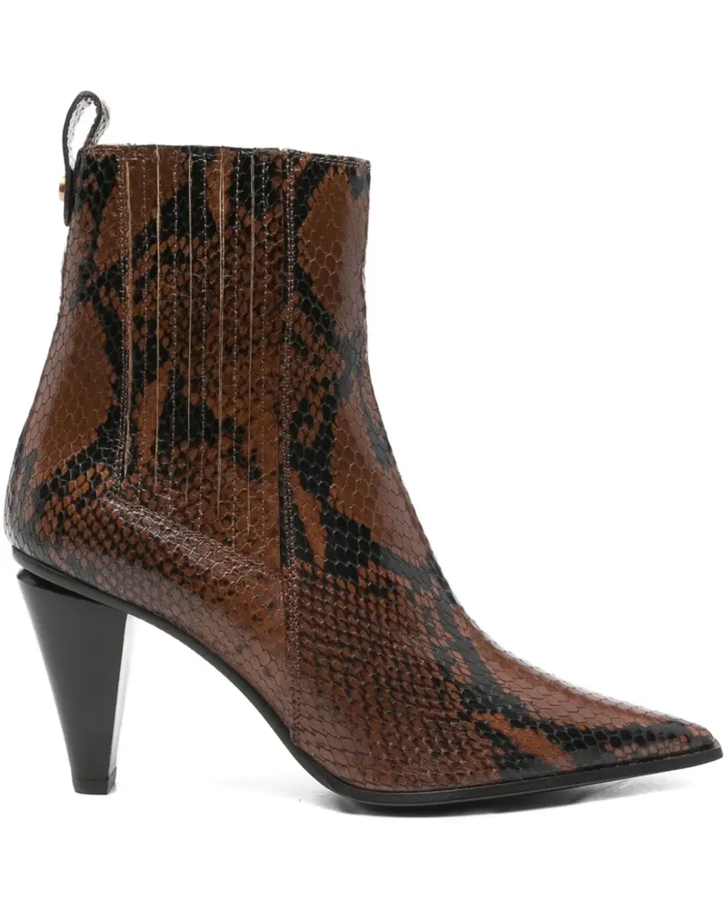 FESTA Milano Stiefel mit Schlangen-Effekt 80mm - Braun Braun