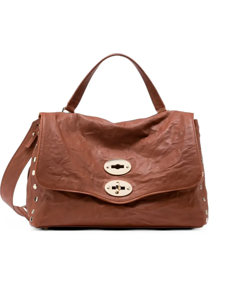 Zanellato Kleine Postina Tote Bag mit Nieten - Braun Braun
