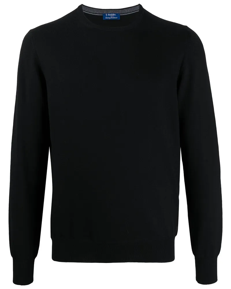 BARBA Pullover mit Rundhalsausschnitt - Schwarz Schwarz
