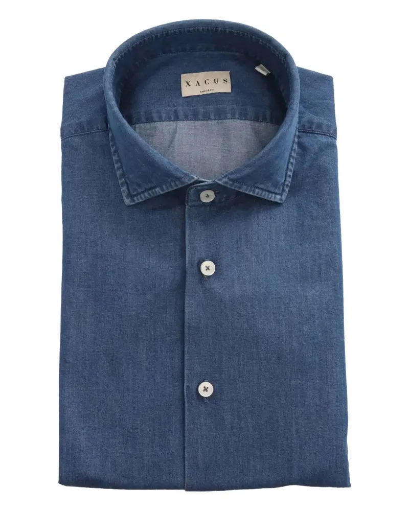 XACUS Klassisches Jeanshemd - Blau Blau