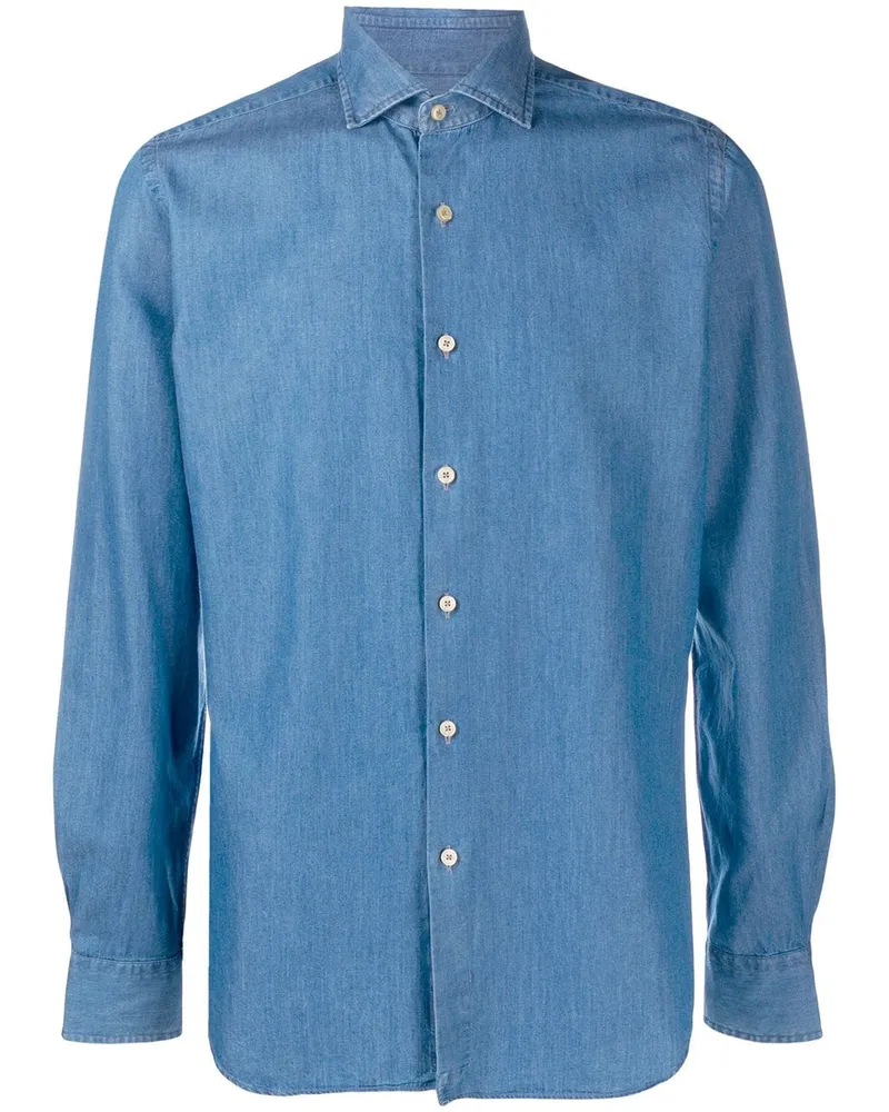 XACUS Klassisches Jeanshemd - Blau Blau